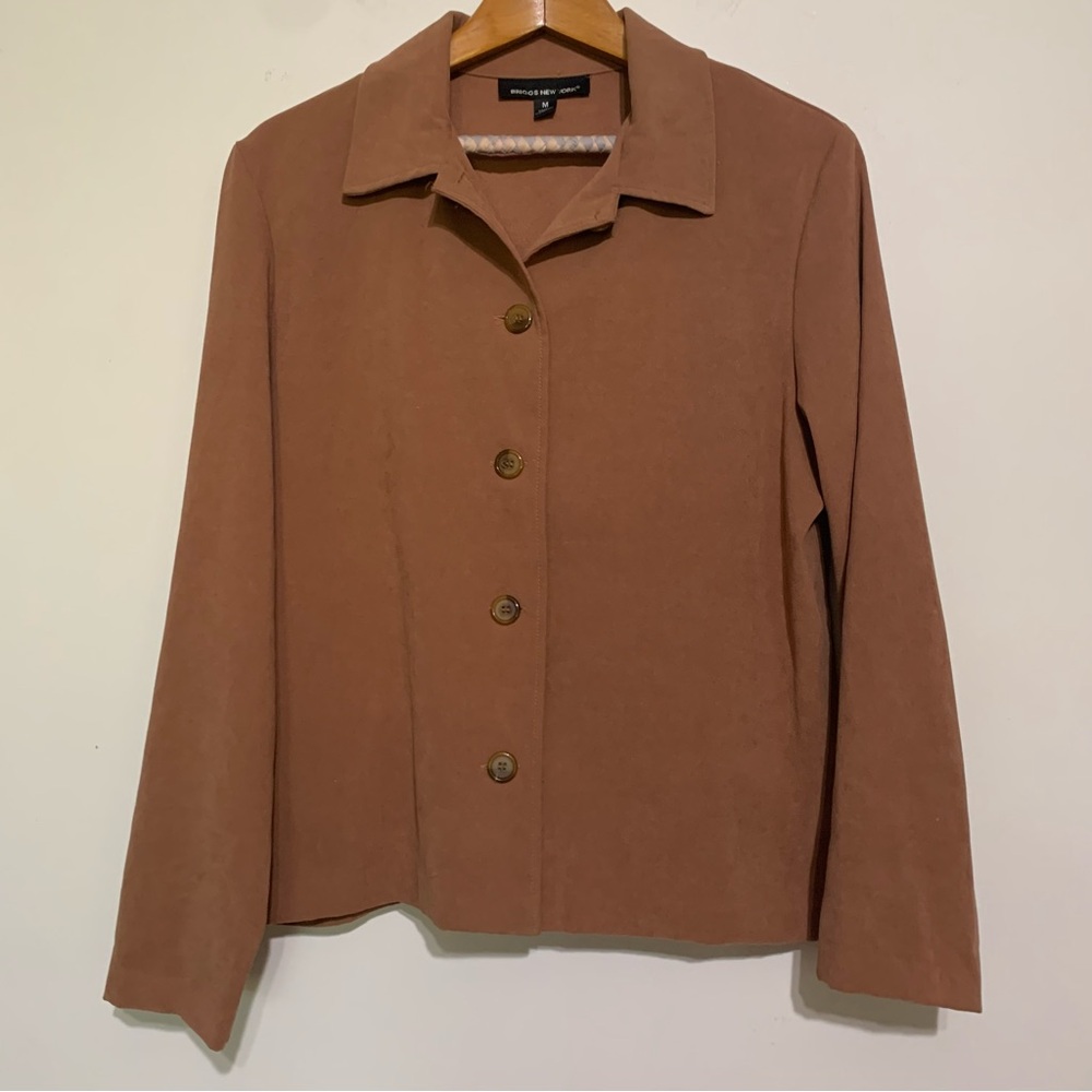 Briggs New York Tan Suede Like Jacket Medium